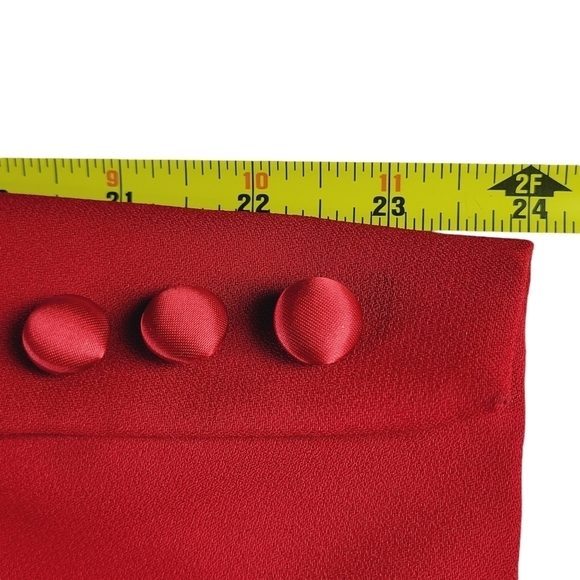 Emily Blazer Size 10 Beaded Embroidered Satin Button Loops Lined Christmas Red - Picture 13 of 14